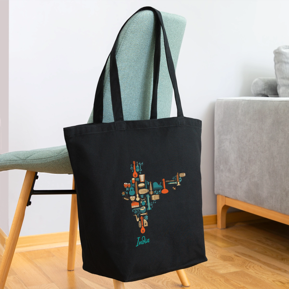 Music of India | Eco-Friendly Cotton Tote - black