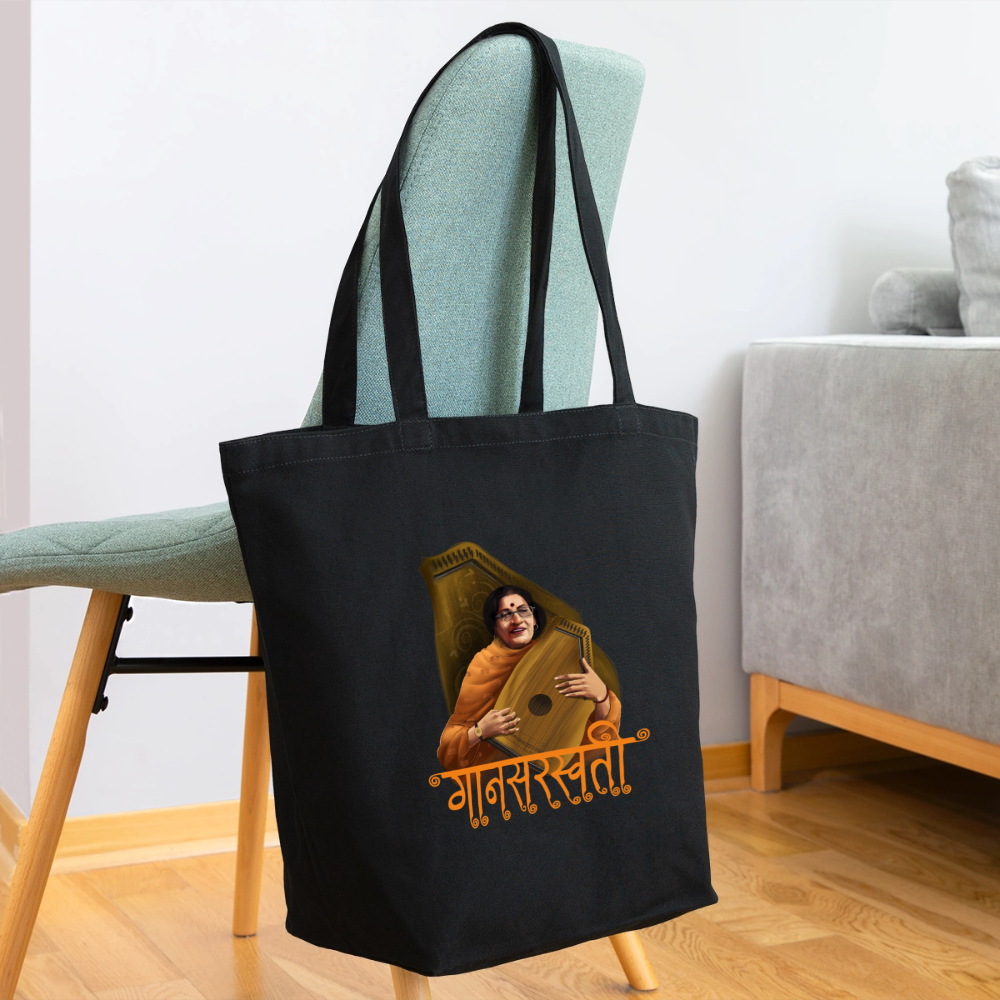 Gaanasaraswati Kishoritai Amonkar | Eco-Friendly Cotton Tote - black