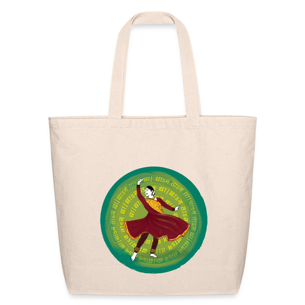 Dhan Taan Dha ~ Kathak | Eco-Friendly Cotton Tote - natural