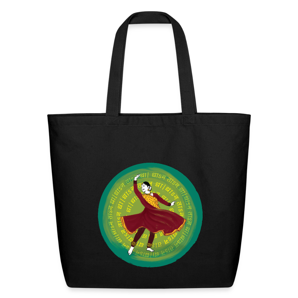 Dhan Taan Dha ~ Kathak | Eco-Friendly Cotton Tote - black