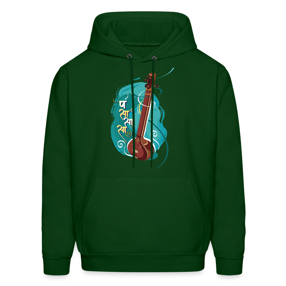 Tanpura, strings of happiness | Men's Hoodie - forest green