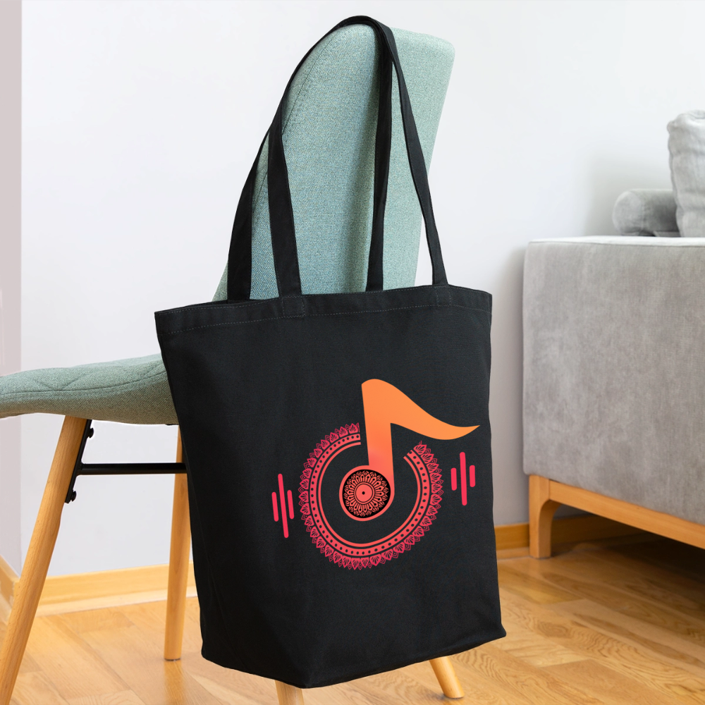 Melodic Mandala | Eco-Friendly Cotton Tote - black