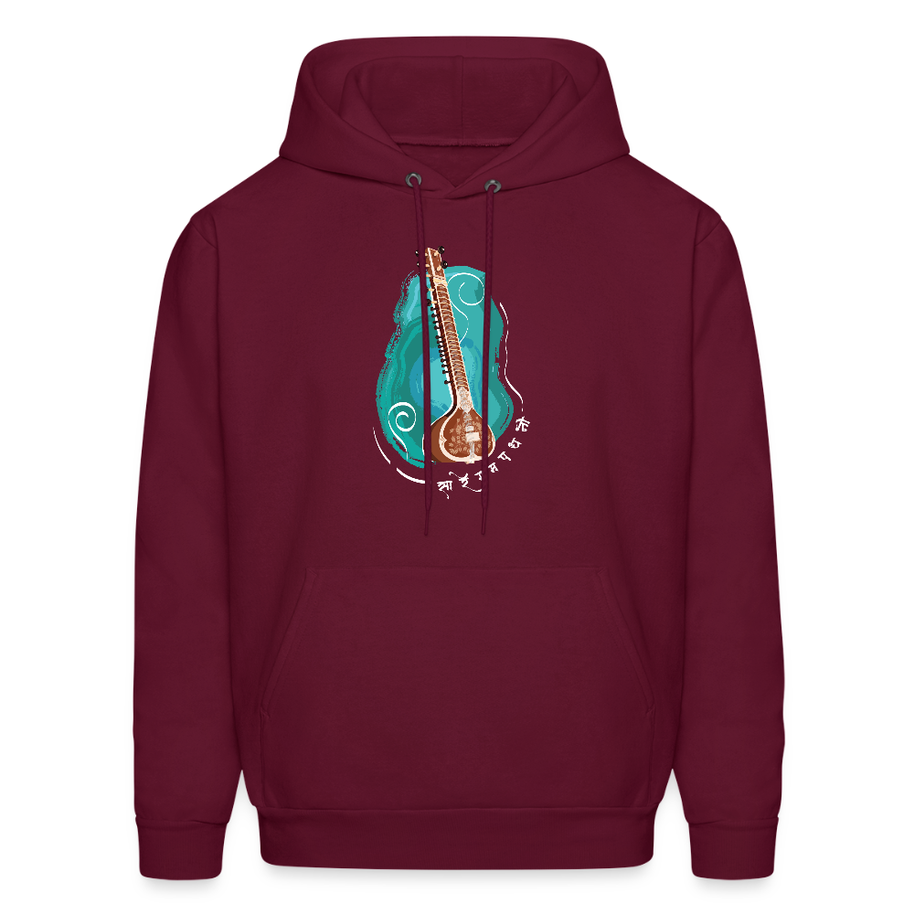 Sitar, strings of serenity | Men's Hoodie - burgundy
