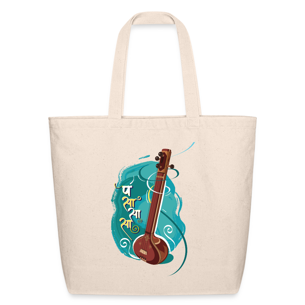 Tanpura, Strings of Happiness | Eco-Friendly Cotton Tote - natural