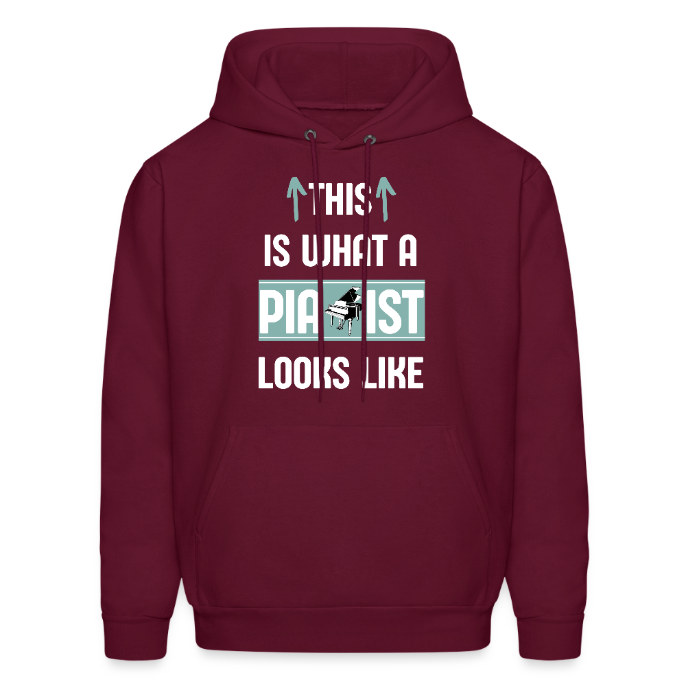 This is what a Pianist looks like | Men's Hoodie - burgundy