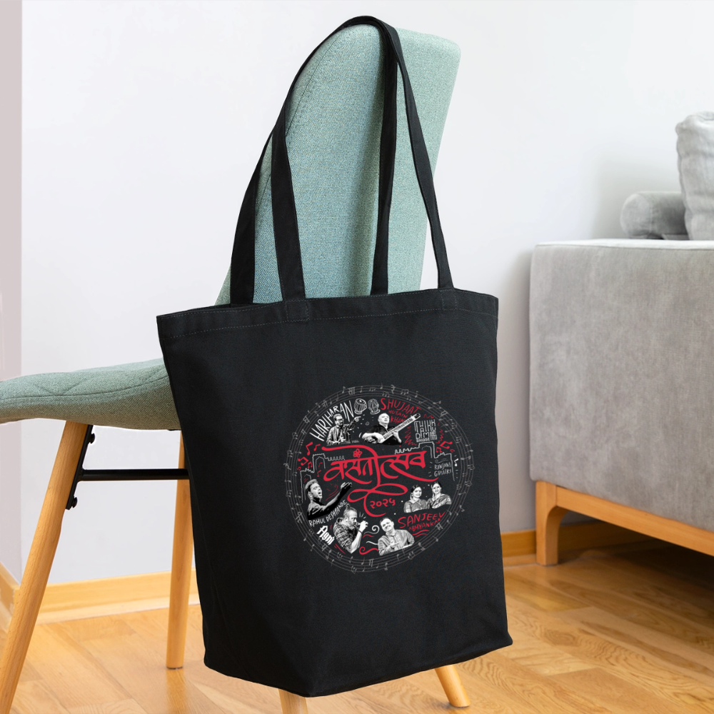 Vasantotsav | Cotton Tote Bag - black