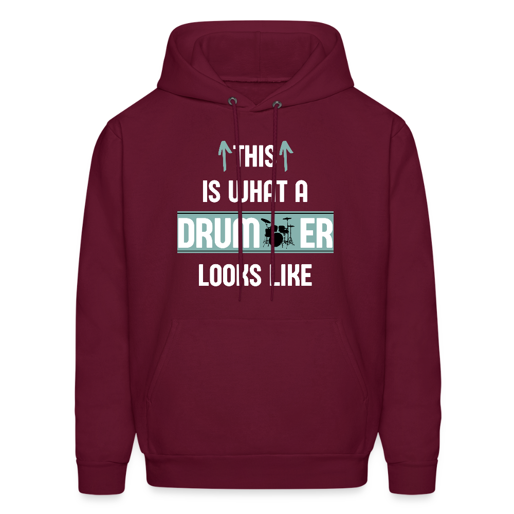 This is what a Drummer looks like | Men's Hoodie - burgundy