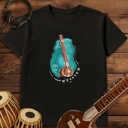 Sitar, strings of serenity | Unisex T-shirt