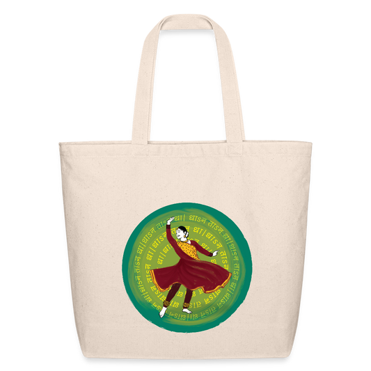 Dhan Taan Dha ~ Kathak | Eco-Friendly Cotton Tote - natural