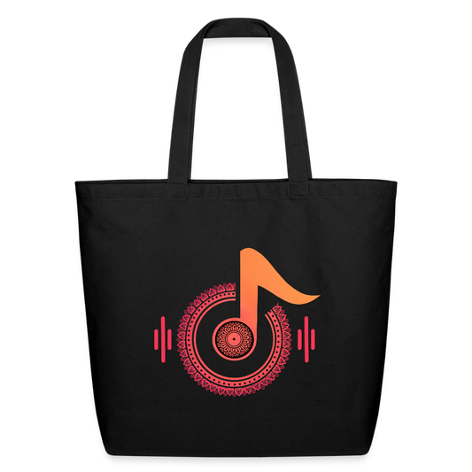 Melodic Mandala | Eco-Friendly Cotton Tote - black