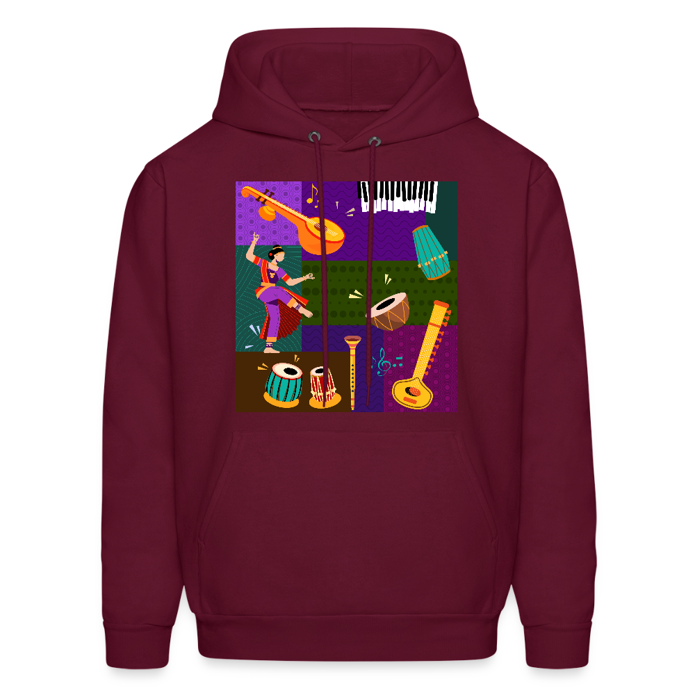 Indian Music Collage | Men's Hoodie - burgundy
