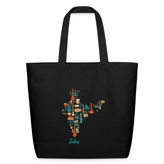 Music of India | Eco-Friendly Cotton Tote - black